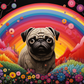Bold Colorful Pug