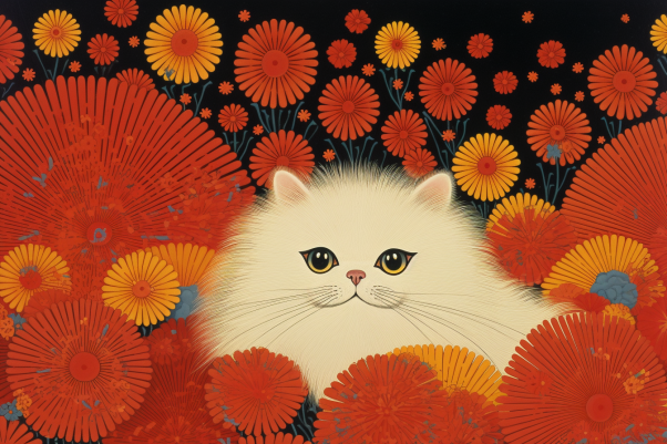 Happy White Persian Cat Diamond Painting Kits