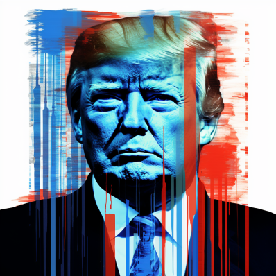 White Red And Blue Donald Trump  Diamond Painting Kits