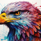 Watercolor Eagle Closeup