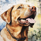 Watercolor Brown Labrador In Forest
