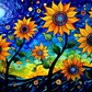Starry Night Sunflowers