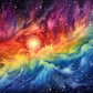 Celestial Stars And Rainbow Colors    Diamond Painting Kits