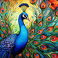 Peacock And Flowers  Diamond Painting Kits