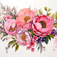 Watercolor Blooming Peonies