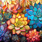 Succulents On Stained Glass