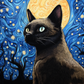Siamese Cat On A Starry Night   Diamond Painting Kits