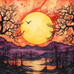 Watercolor Halloween Sunset