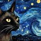 Starry Night Siamese Cat