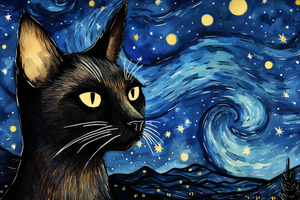 Starry Night Siamese Cat