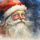 Sweet Watercolor Santa Clause   Diamond Painting Kits