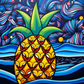 Fun Starry Night Pineapple  Diamond Painting Kits