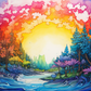 Watercolor Rainbow Sky