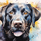 Watercolor Dark Labrador