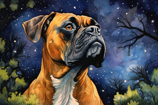 Watercolor Starry Night Boxer