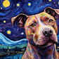 Watercolor Pit Bull