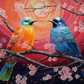 Cherry Blossom Lovebirds