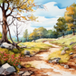 Watercolor Path In Nature