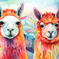 Watercolor Llama Couple