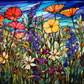 Tall Wildflowers On Stained Glass