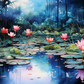 Water Lilies In Moonlight