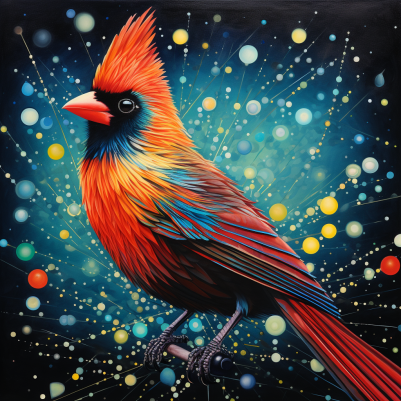 Fun Artsy Cardinal  Diamond Painting Kits