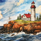 Lighthouse On A Cliff By The Sea