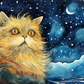 Watercolor White Persian Kitty  Diamond Painting Kits