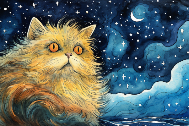 Watercolor White Persian Kitty  Diamond Painting Kits