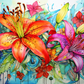 Watercolor Bright Lilies