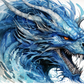 Fierce Ice Blue Dragon