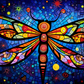 Dragonfly Starry Night On Stained Glass