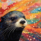 Colorful Flowers And Otter