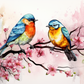 Two Birds And A Cherry Blossom Tree