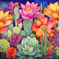 Pterry Watercolor Cactus  Diamond Painting Kits