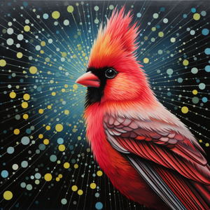 Fun Artsy Red Cardinal  Diamond Painting Kits