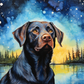 Watercolor Night Sky Labrador