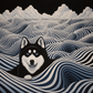 Black And White Siberian Husky  Diamond Painting Kits