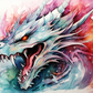 Ferocious Watercolor Dragon
