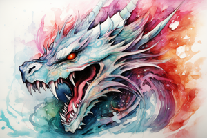 Ferocious Watercolor Dragon