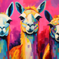 Artsy Colorful Mexican Llamas