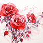 Watercolor Red Roses