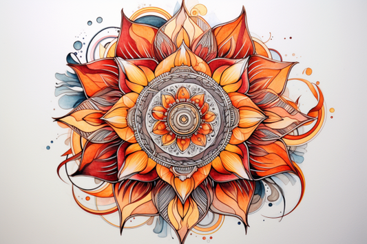 Orange Watercolor Mandala