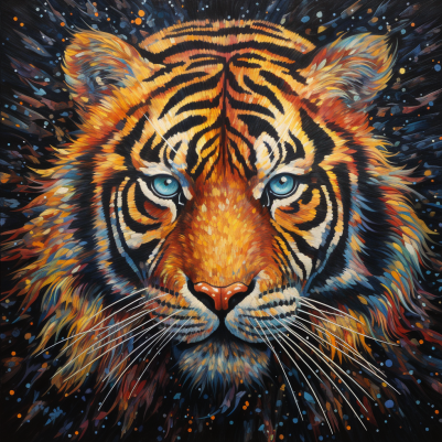 Blue Eyed Colorful Tiger