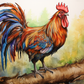 Watercolor Rooster