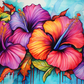 Colorful Watercolor Hibiscus