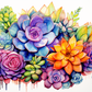 Watercolor Succulent Bouquet