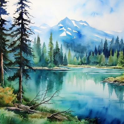 Calm Lake And Mountain  Diamond Painting Kits