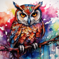 Colorful Watercolor Owl