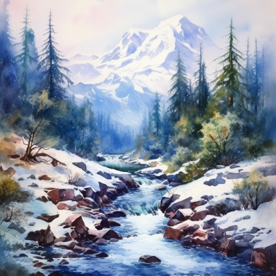 Winter Stream  Diamond Painting Kits